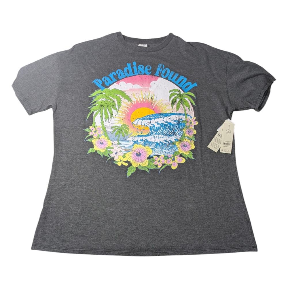 No Boundaries Graphic T Shirt Size S 4-6 Paradise Found Logo NWT